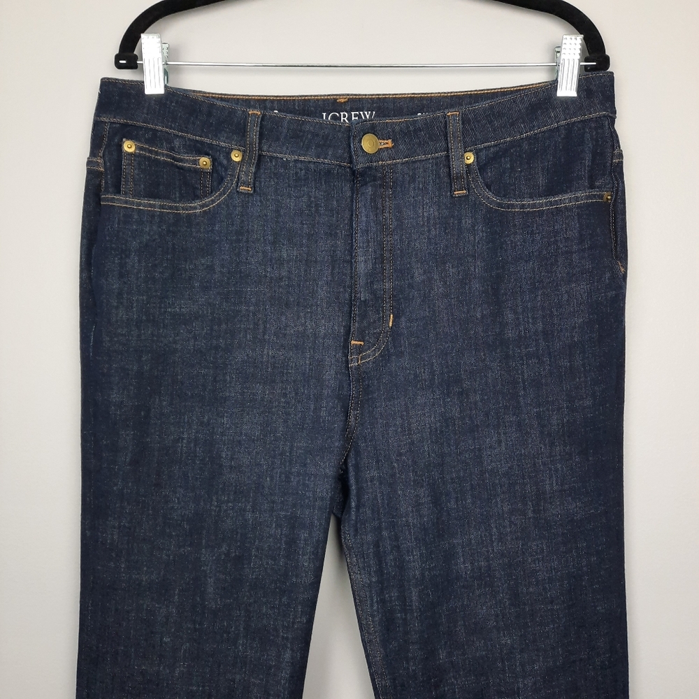 J. Crew High Rise Dark Indigo Wash Skinny Flare Jeans size 32 - Picture 3 of 16